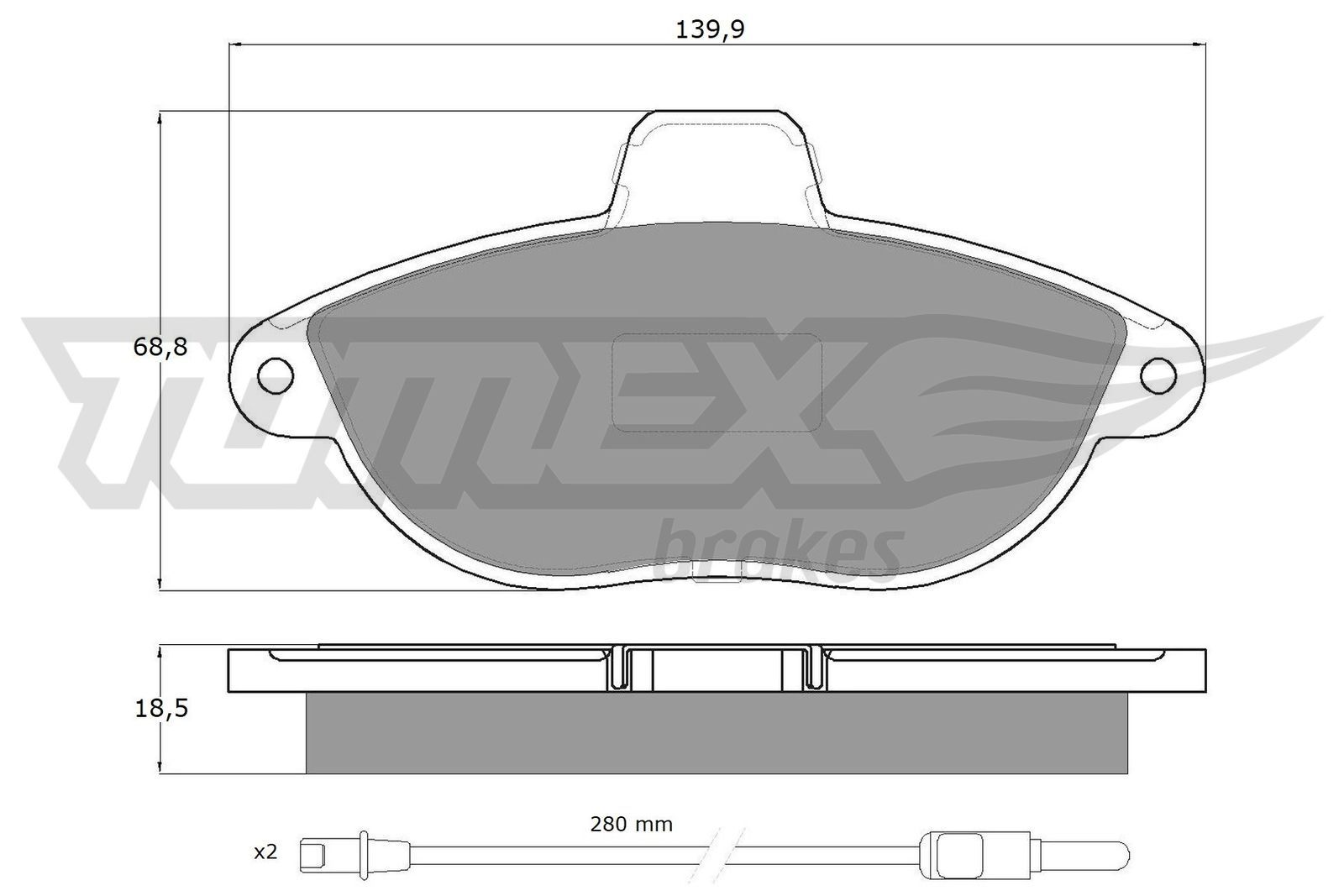 Obrázok Sada brzdových platničiek kotúčovej brzdy TOMEX Brakes  TX1335
